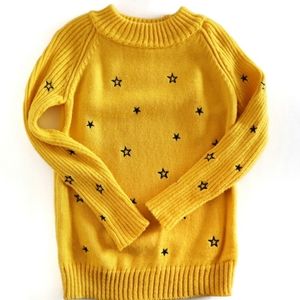 Mud Kingdom Girls Yellow Pullover with Blue Stars